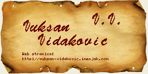 Vuksan Vidaković vizit kartica